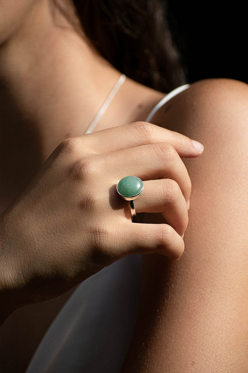 Anillo Kanon aventurina verde