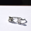 Anillo Duett pirita & cuarzo herkimer