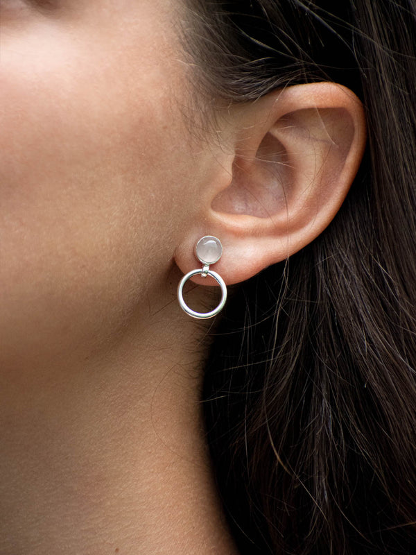 Aretes Mila cuarzo rosa - Secundaria