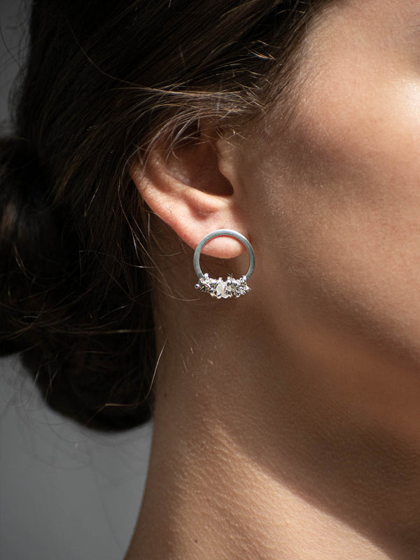 Aretes Flora pirita y cuarzo cristal - Secundaria