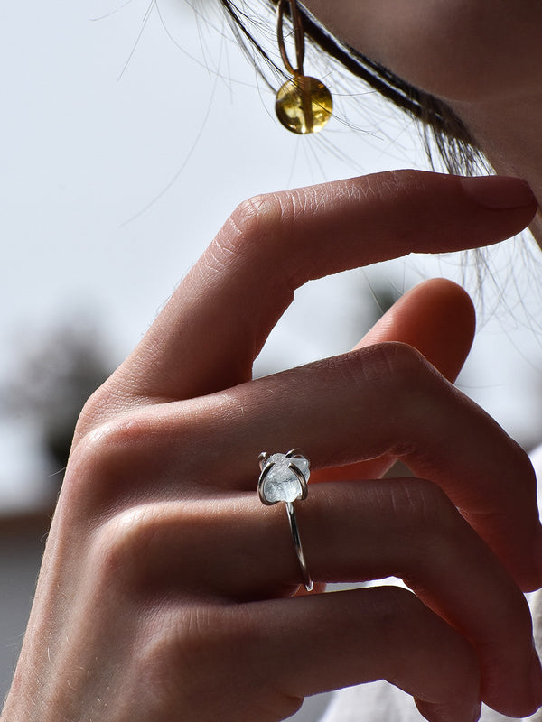 Anillo Raw aguamarina - Secundaria