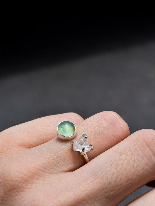 Anillo Camus ópalo andino & cuarzo cristal