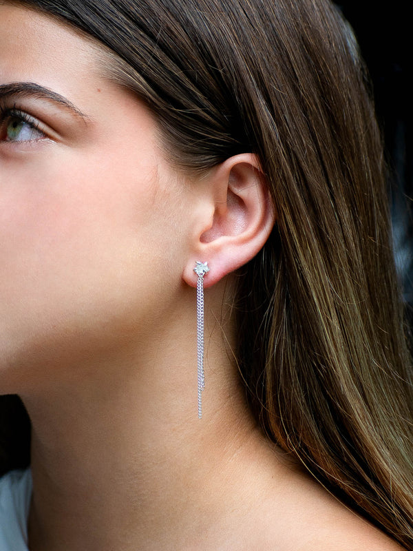 Aretes Drop cuarzo cristal