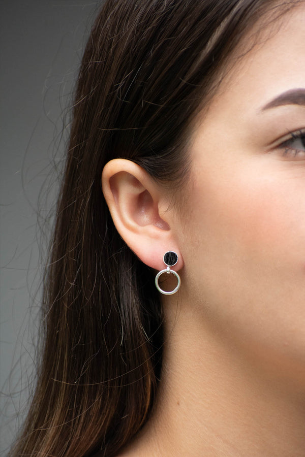Aretes Mila turmalina negra