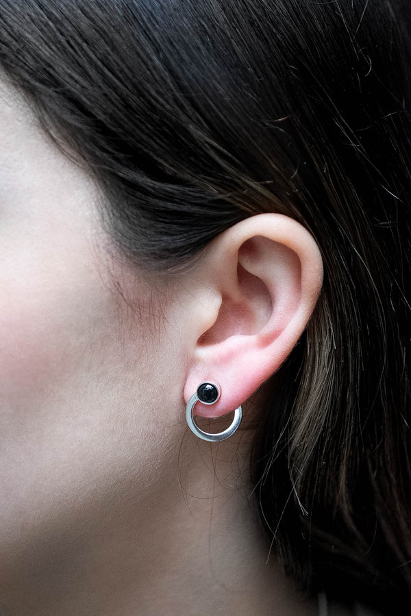 Aretes Olympia obsidiana negra