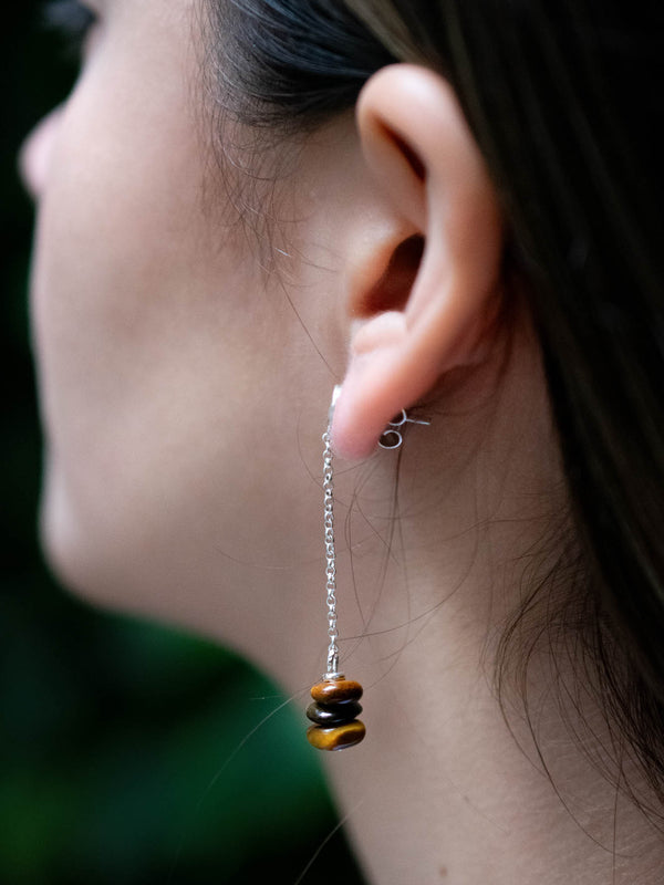 Aretes Pedra Ojo de tigre