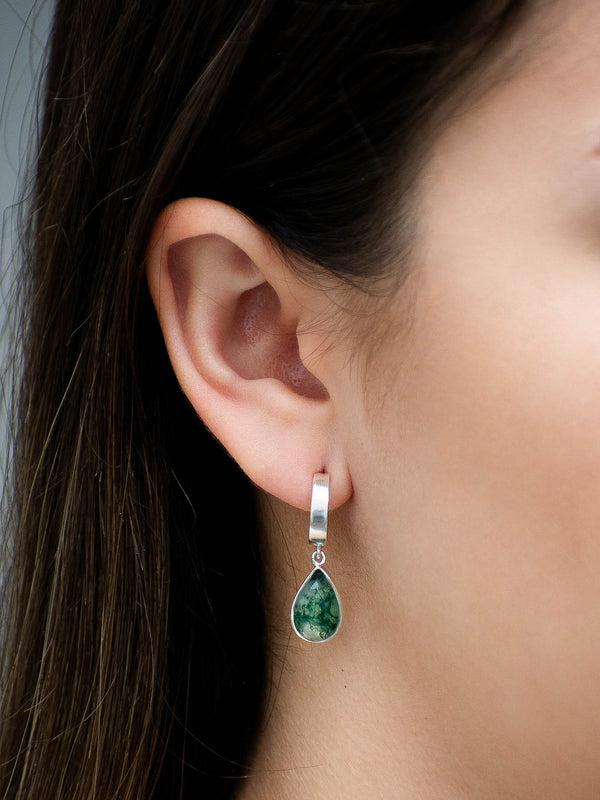 Aretes Vida ágata musgosa - Secundaria