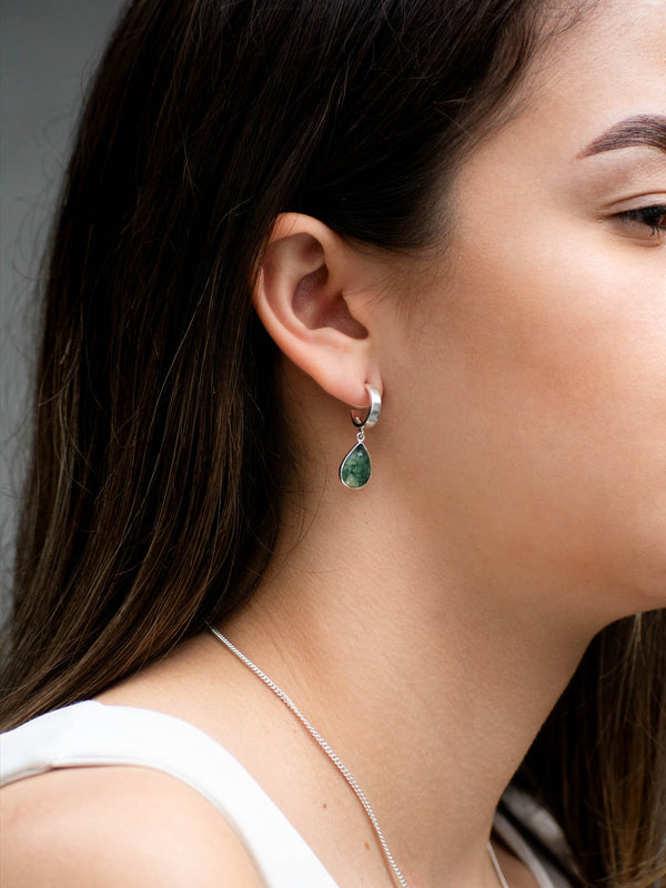 Aretes Vida ágata musgosa