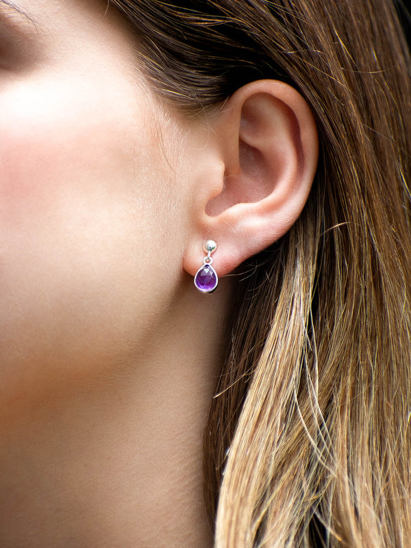 Aretes Yael amatista gota