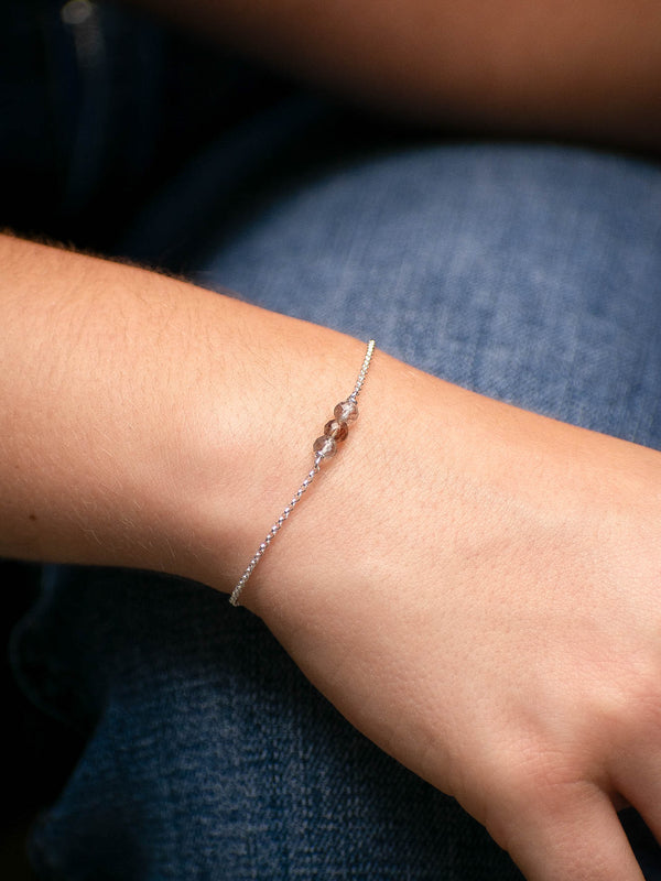 Pulsera Asteria cuarzo rutilado cobre