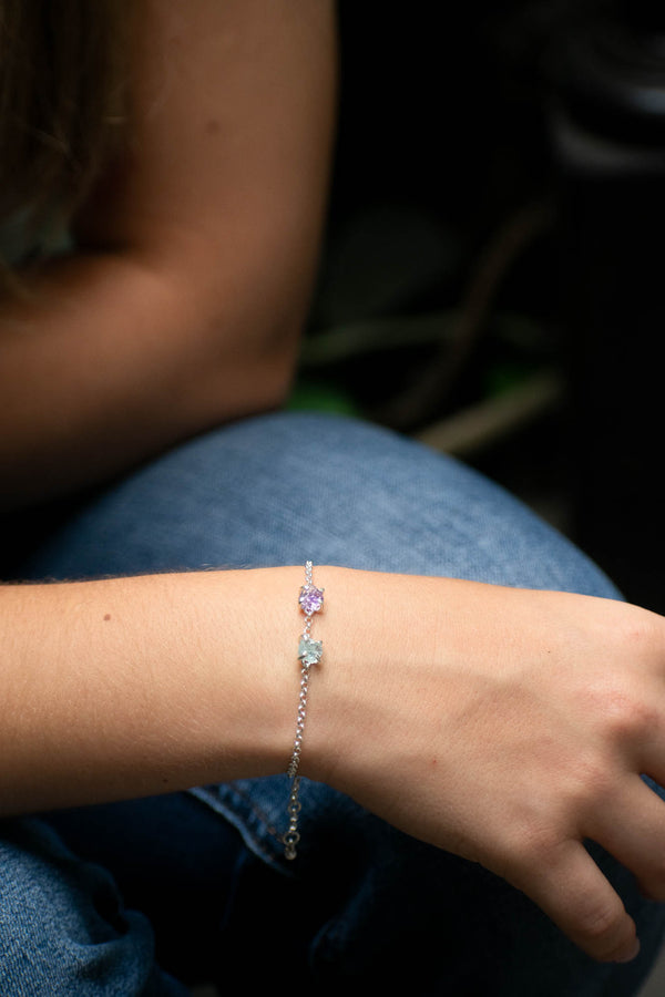 Pulsera Camus amatista & aguamarina