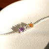 Pulsera Orión citrino, cuarzo cristal y amatista