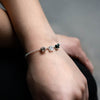Pulsera Trinidad cuarzo cristal, pirita y turmalina negra
