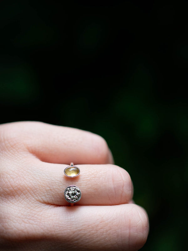 Anillo Joia pirita y citrino