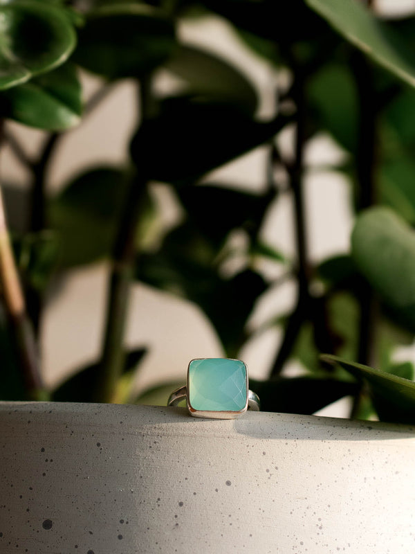 Anillo Nova calcedonia aguamarina - Secundaria