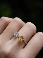 Anillo Camus citrino y cuarzo cristal - Miniatura 2