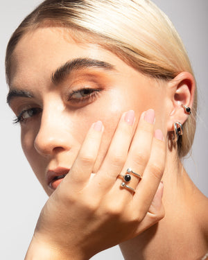 Anillo Calypso obsidiana negra