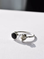 Anillo Camus pirita & obsidiana negra - Miniatura 1