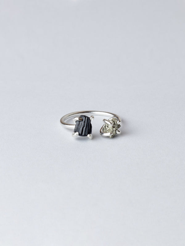 Anillo Camus pirita & turmalina negra - Secundaria