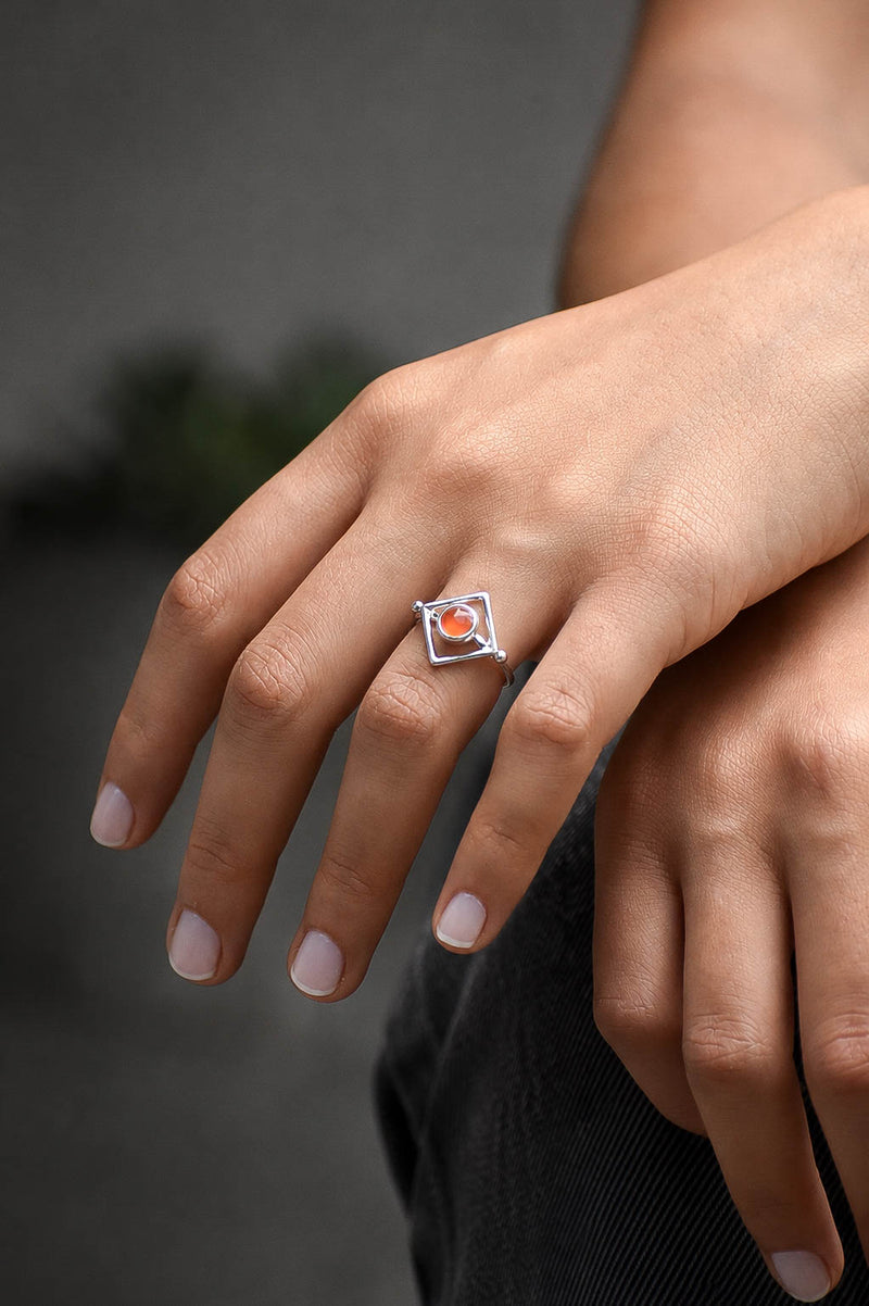 Anillo Auralis ágata cornalina
