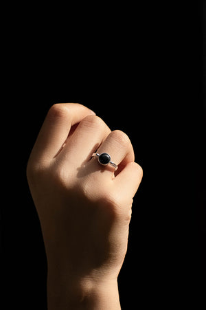 Anillo Forest obsidiana
