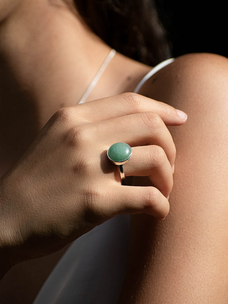Anillo Kanon aventurina verde