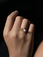 Anillo Camus citrino y cuarzo cristal - Miniatura 3
