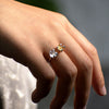 Anillo Camus citrino y cuarzo cristal