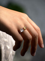 Anillo Camus citrino y cuarzo cristal - Miniatura 1