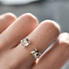 Anillo Duett pirita & cuarzo herkimer