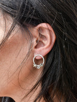 Aretes Flora pirita y cuarzo cristal - Miniatura 3