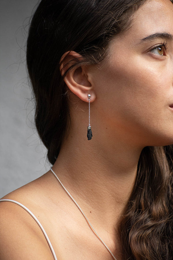 Aretes Lyana Turmalina negra
