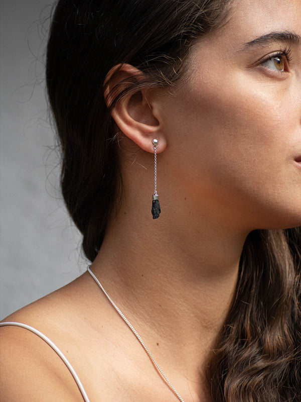 Aretes Lyana Turmalina negra
