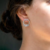 Aretes Flora pirita y cuarzo cristal
