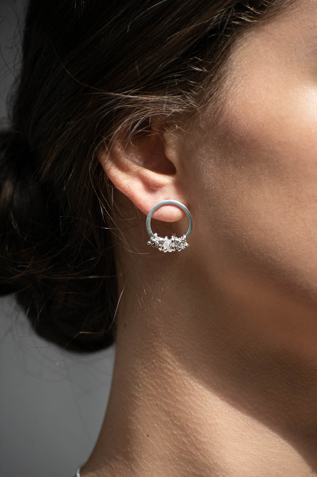 Aretes Flora pirita y cuarzo cristal - Gallery 2