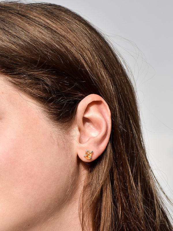 Aretes Raw citrino