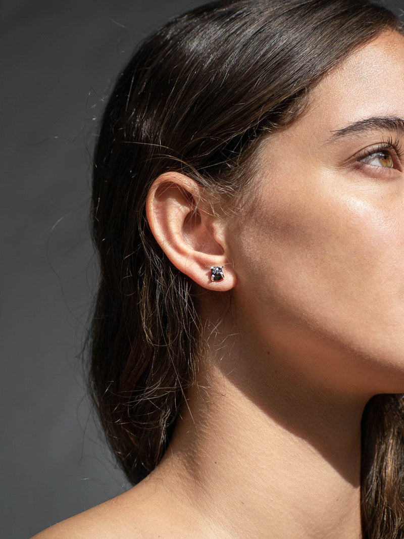 Aretes Raw turmalina negra