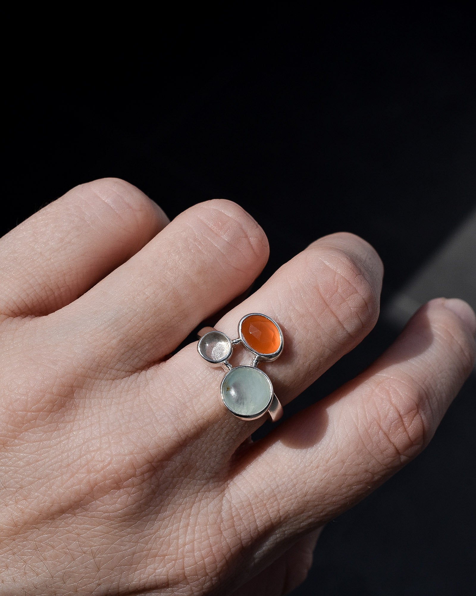 Anillo Sensa ópalo andino, cornalina y cuarzo cristal - Gallery 2