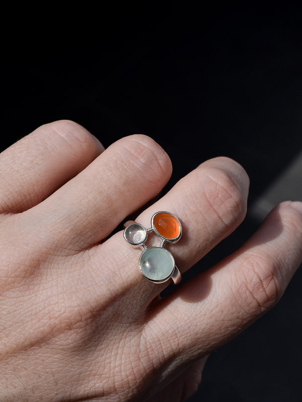 Anillo Sensa ópalo andino, cornalina y cuarzo cristal - Secundaria