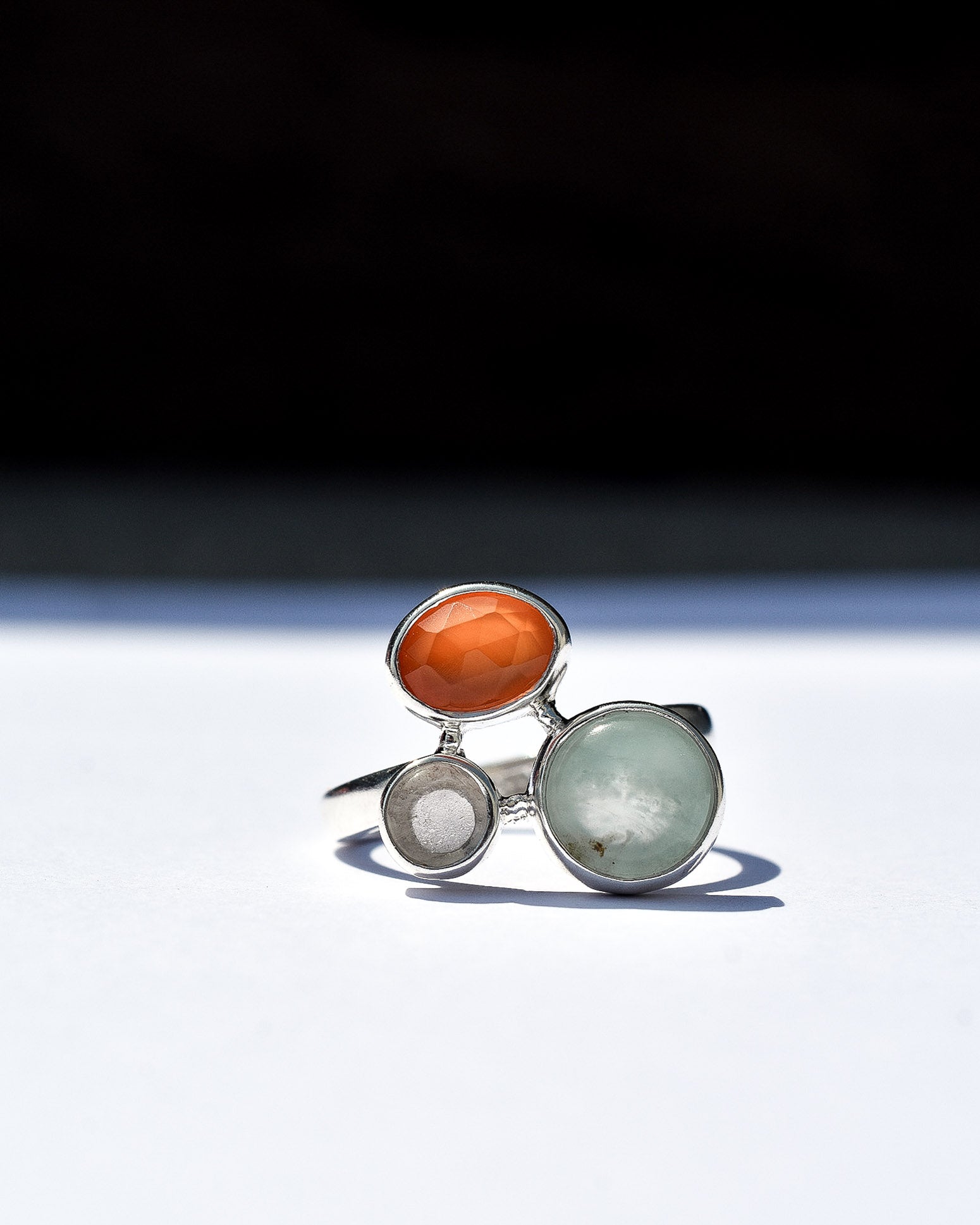 Anillo Sensa ópalo andino, cornalina y cuarzo cristal - Gallery 1
