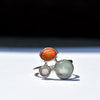 Anillo Sensa ópalo andino, cornalina y cuarzo cristal