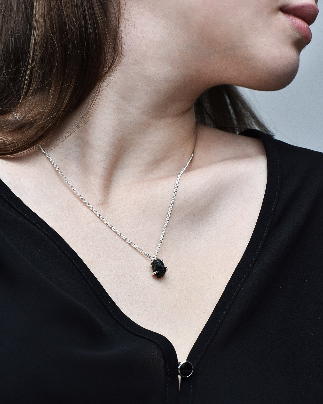 Collar Raw turmalina negra - Gallery 1