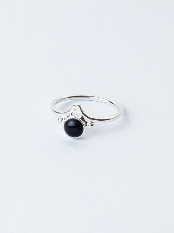 Anillo infinity obsidiana negra