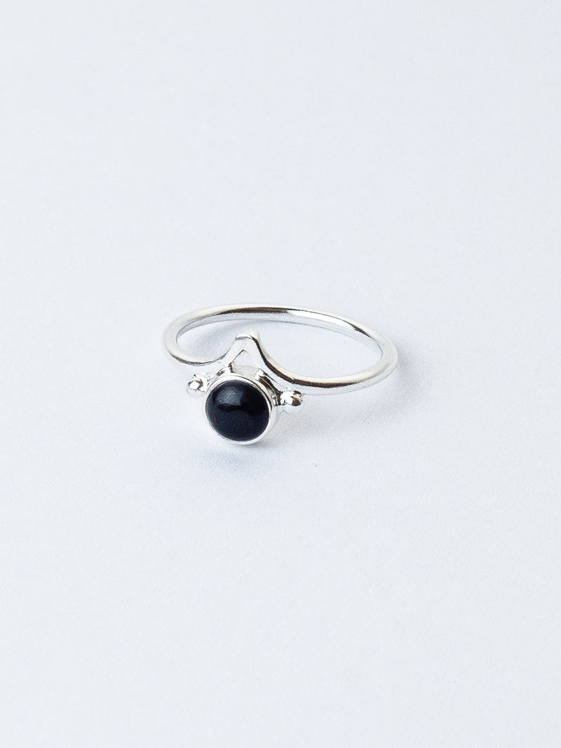 Anillo infinity obsidiana negra