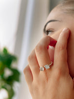 Anillo Camus aguamarina & cuarzo rosa - Miniatura 1