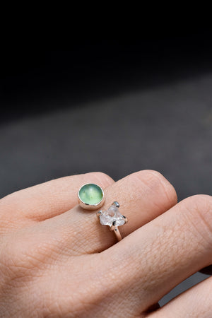 Anillo Camus ópalo andino & cuarzo cristal
