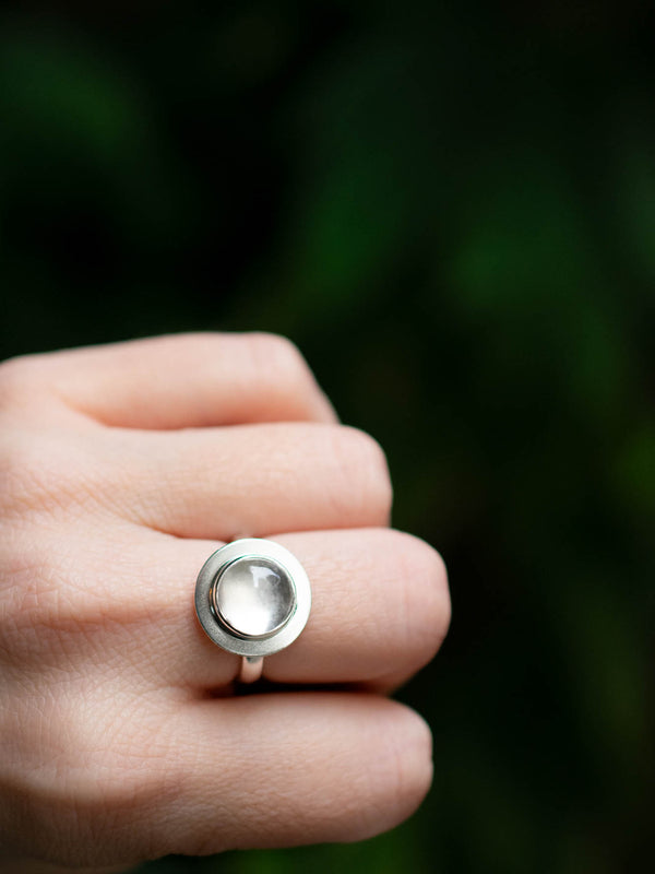 Anillo Saturno cuarzo cristal
