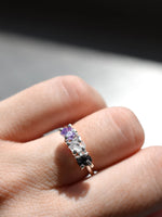 Anillo Trinidad amatista, cuarzo cristal y turmalina negra - Miniatura 2
