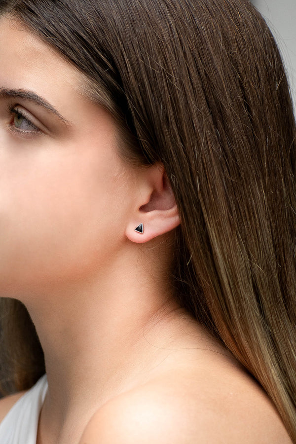 Aretes Alfa obsidiana negra