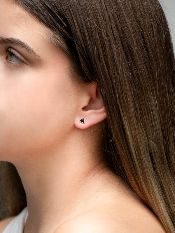 Aretes Alfa obsidiana negra